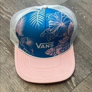 Vans Blue and Pink Floral Trucker Hat